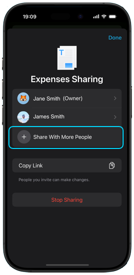 Xpenses sharing invitation and acceptance